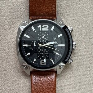 Diesel Silver and Brown Chronograph Watch Dz4296
